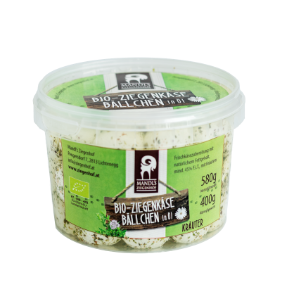 Bio- Ziegenkäsebällchen Kräuter 580g