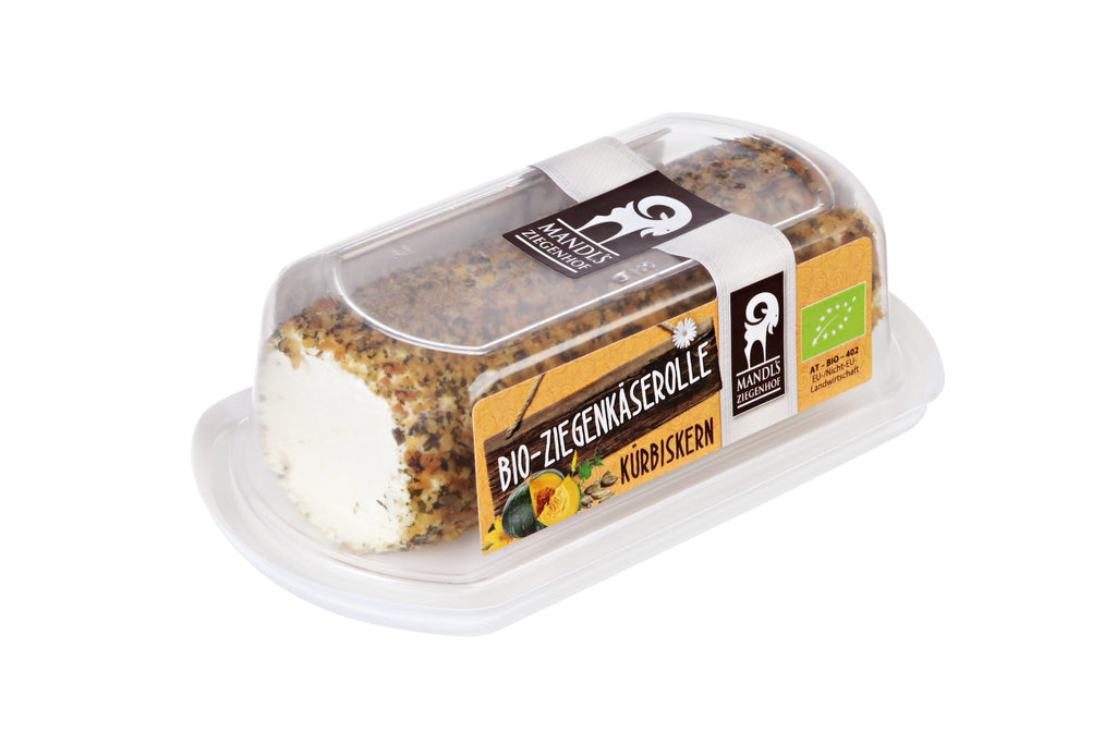 Bio- Ziegenkäseröllchen Kürbis 100g